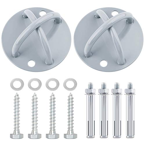 2pcs Battle Rope Anchor Wall Mount for Suspension Straps, Yoga Swing Ceiling Mount Brackets for Gymnastic Rings,Olympic Rings,Hammock,Resistance Band, X-Mount Ceiling Hooks