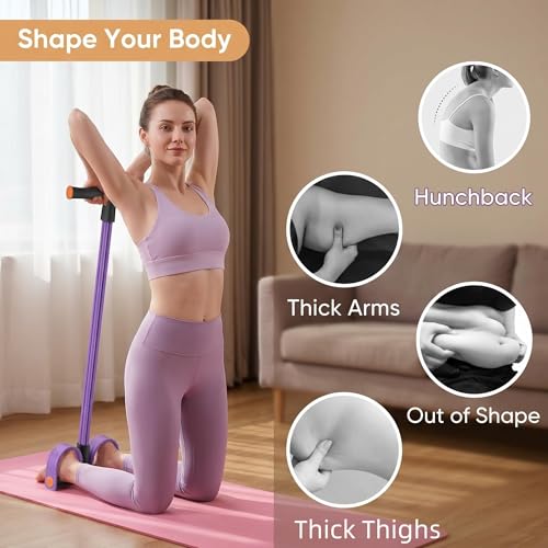 Upgraded Durable 6-Tube Pedal Resistance Strap with Handle, Natural Rubber Fitness Resistance Strap, Multifunctional Fitness Strap, Suitable for Abdominal, Waist, arm, and Leg Shaping Training