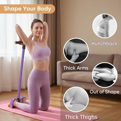 Upgraded Durable 6-Tube Pedal Resistance Strap with Handle, Natural Rubber Fitness Resistance Strap, Multifunctional Fitness Strap, Suitable for Abdominal, Waist, arm, and Leg Shaping Training
