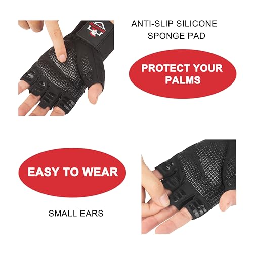 Spartan Gym Gloves for Men & Women – Weight Lifting Gloves with Wrist Support, Full Palm Protection, Breathable Non-Slip Grip for Weightlifting, Workout, Training, Fitness, Crossfit, Exercise - size: Medium