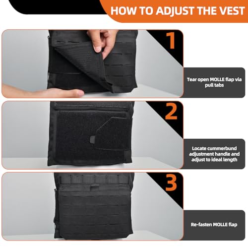 Weighted Vest for Men Adjustable Heavy Duty Training Vest with MOLLE System,Strength Training, Running and Workouts