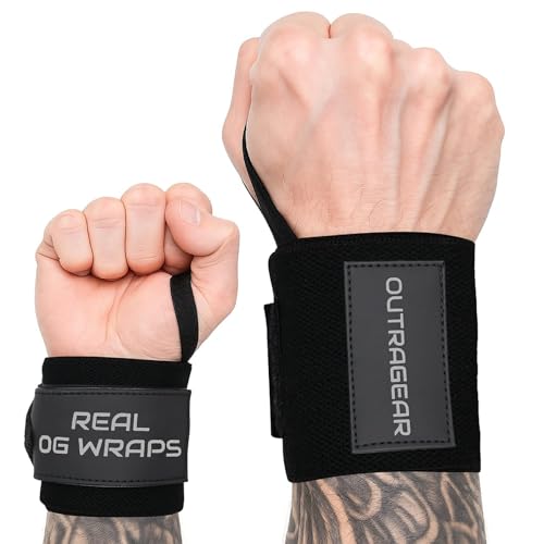 18" OG-Grade Wrist Wraps for Weightlifting – Heavy Duty Wrist Support with Thumb Loop & Lockdown Strap – Wrist Straps for Powerlifting, Bench Press & Gym Training - color: Victory Black