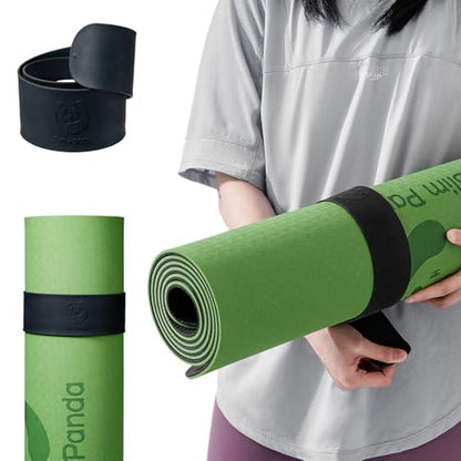 Yoga Mat Strap Slap Band, One Snap Keeps Mats Tightly Rolled, Heavy-Duty Clasp Fits Most Size Mats(24" L X 2" W) - color: Black