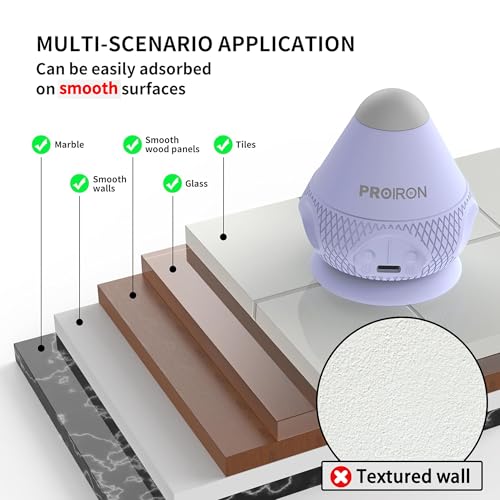PROIRON Mountable Massage Ball with Suction Cup Pinpoint Deep Tissue Muscle Knot & Sore Relief, Vibration & Heating Trigger Point Massage Tool for Back Neck, Self-Massage Tool - color: Purple