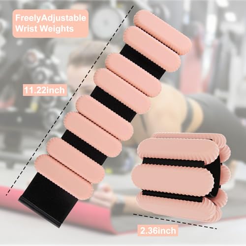 Wrist & Ankle Weights for Women, Wearable Strong Arm & Leg Weights Set of 2(1Lbs Each), Freely Removable, Ankle Weights for Walking, Yoga, Dance, Gym