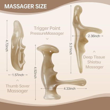 Manual Trigger Point Massage Tool Thumb Saver Deep Tissue Massage 3Pcs Set for Whole Body, Knot and Stress Relief Muscle Relaxation - color: 3pcs