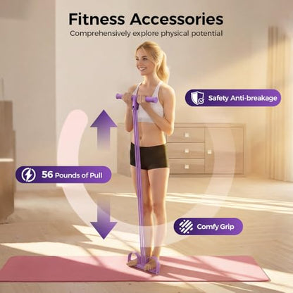 Multifunction Pedal Resistance Band, Pedal Resistance Bands with Handles - 2026 New Elastic Rubber Exercise Band for Full Body Workout, Arm, Leg - color: Blue