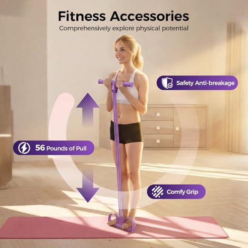 Pedal Resistance Bands with Handles - 2026 New 6-Tube Elastic Foot Pedal Resistance Bands, Foot Pedal Resistance Bands, Multifunctional Fitness Band for Workout, Yoga, Waist, Arm, Leg - color: Blue