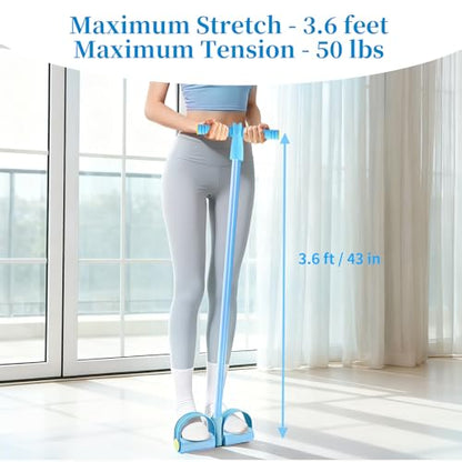 Pedal Resistance Bands with Handles, Upgrade 6-Tubes Elastic Bands for Exercise, Natural Rubber Foot Pedal Resistance Bands, Multifunction Fitness Bands for Abdomen, Waist, Arm, Leg, Pilates - color: Blue