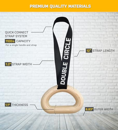 Pull Up Handles - Pull Up Grips, LAT Pull Down Gym Handles Design - Quick Attachment to Bars and Barbell Grips - Includes Carry Bag - Suitable for Home Gym and On-The-Go Workouts