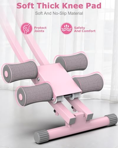 Ab Machine, Ab Workout Equipment, Adjustable Ab Trainer Machine for Abs Workout at Home Gym, Foldable, Knee Protection, Abdominal Trainer for Stomach Workout