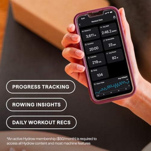 Hydrow Origin Rowing Machine for Home with Immersive 22'' Rotating HD Touchscreen - Live Row Machine Home Workout, Magnetic Drag Technology, 375lb Weight Capacity Rower - 30-Day Trial & Year Warranty