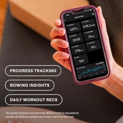 Hydrow Origin Rowing Machine for Home with Immersive 22'' Rotating HD Touchscreen - Live Row Machine Home Workout, Magnetic Drag Technology, 375lb Weight Capacity Rower - 30-Day Trial & Year Warranty