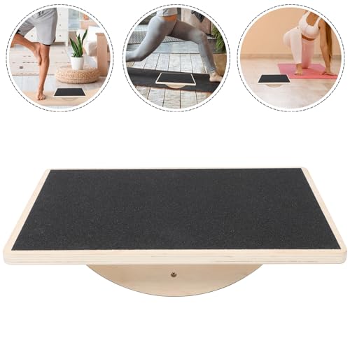 LALAFINA Wooden Yoga Balance Board Wobble Board Anti-slip Fitness Prop for Adults Home Workout Coordination Training Stability Exercise Equipment