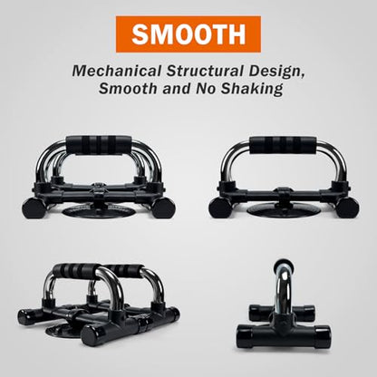 Push-Up Bar, Anti Slip Push Up Stand, Metal Push-Up Handles, Sponge Material Handle Cover, Cushioned Foam Grips, Family exercise - color: BLACK
