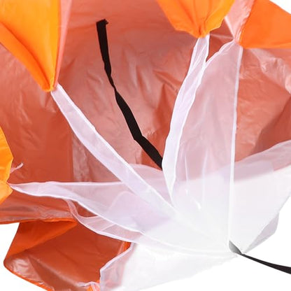 Abaodam Resistance Running Parachute Speed Training Equipment with Adjustable Belt for Sprint Strength and Agility Development, Orange Silver-Coated Canopy, Professional Running Gear