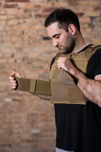 Northgym Adjustable Weighted Vest/Incl. 3D Weight Plates in 14lbs / 20lbs/ 30lbs/ 42.5lbs - Optimized Weight Distribution and with Curved Plates for Running, Functional Training and Working Out - style: Tan 42.5lbs