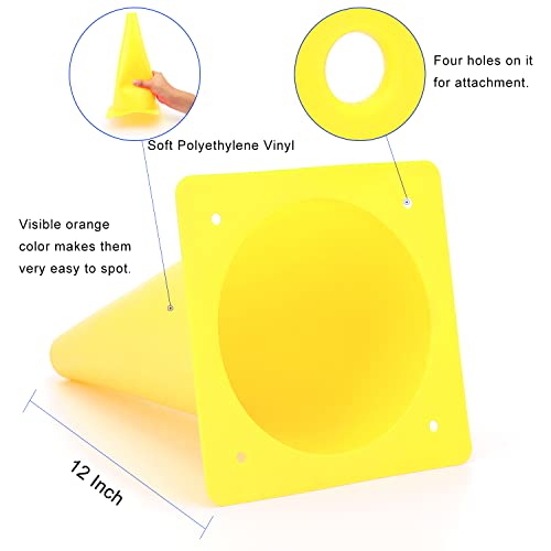 12 Inch Traffic Training Cones, Plastic Safety Parking Cones, 6 Colors - color: Yellow Set of 12