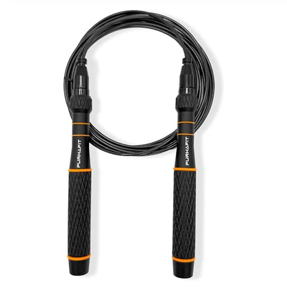 LYRA Adjustable Speed Jump Rope – 360° Ball Bearings, Steel Cable & Aluminum Handles – Fast Double Unders for CrossFit, HIIT & Fitness Workouts – Carry Bag & Extra Cable Included