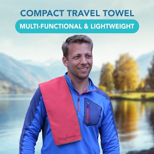 Youphoria Microfiber Travel Towel Fast Drying Lightweight - Quick Dry Towel for Camping, Beach, Backpacking, Hiking & Sport