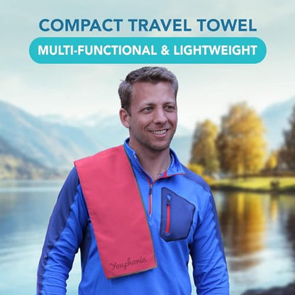 Youphoria Microfiber Travel Towel Fast Drying Lightweight - Quick Dry Towel for Camping, Beach, Backpacking, Hiking & Sport