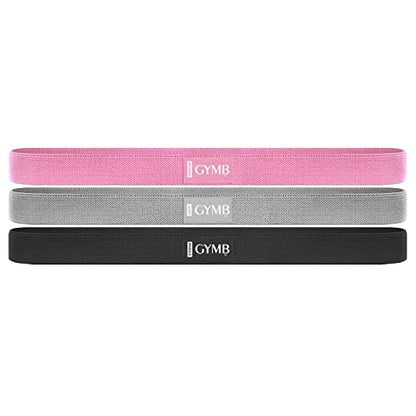Resistance Bands - Non Slip Cloth Exercise Bands to Workout Glutes, Thighs & Legs - Booty Band Training for Gym & Home Fitness, Yoga, Pilates - 3 Levels (Pink, Gray, Black) - Long Bands