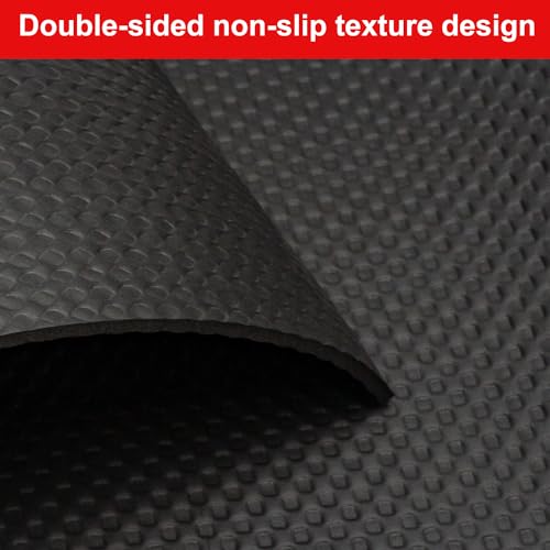 Bike Mat, Exercise Mat for Carpet & Hardwood Floors, Cushioned, Black - size: 12" × 25" (2 mats)