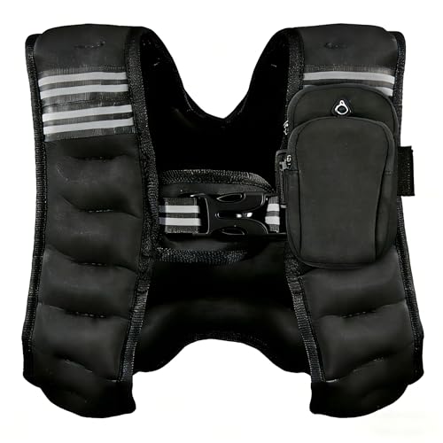Fitvids Weighted Vest for Women & Men, Weight Vest with Detachable Phone Pouch for Walking, Running, Workout & Strength Training, 6lb/8lb/10lb Body Weight Vests for Fitness with Reflective Stripe - size: 10lb