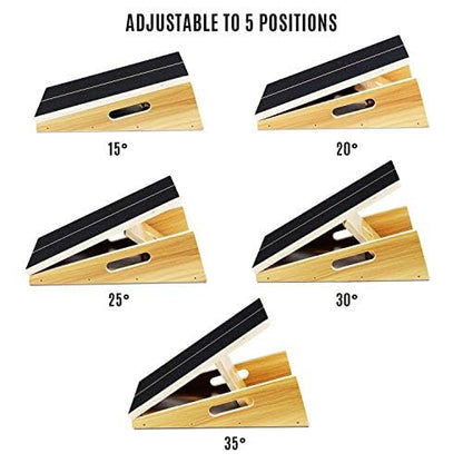 Yes4All Professional Incline Board, Slant Board Calf Stretching, Squat Wedge and Anti-Slip Surface, Portable Side Handle - color: B. 5 Angles - Full Coverage