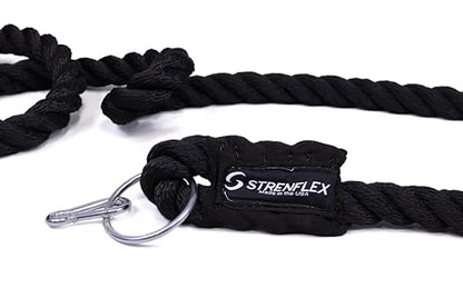 Sled Pulling Rope with Metal Ring – 1.5 Inch Heavy Duty Sled Pull Rope for Weight Sled, Gym Workout & Strength Training – Protective Nylon Sleeve – Available in 6ft to 30ft Lengths