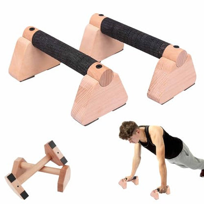 Wooden Parallettes Bars for Calisthenics - Handstand Push Up Bars for Training, L-Sit & Dip Workouts - Portable Fitness Equipment for Home Gym