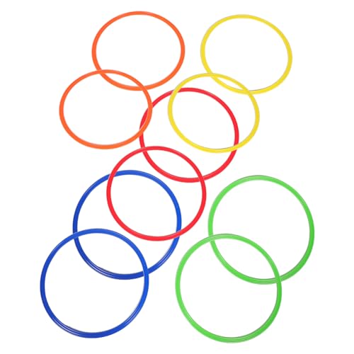 Kisangel 10pcs Plastic Agility Training Rings for Soccer Speed and Coordination Practice, Sports Toss Hoops for Outdoor Backyard Fitness