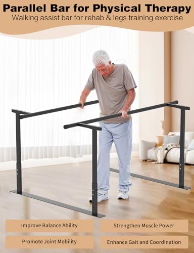 YEEZOO Parallel Bars for Physical Therapy 6FT, Adjustable Height & Width Walking Assist bar for Rehabilitation & Walking Balance Issues(6ft/183cm) - size: 6FT Length
