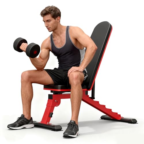 CRYSTAL FIT 1200LB Weight Bench, Heavy Duty Adjustable Weight Bench for Full Body Workout, Foldable Strength Training Bench for Home Gym Dumbbell Exercise
