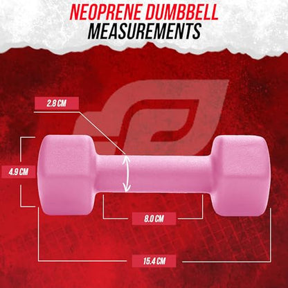 Neoprene Coated Workout Dumbbells set of 2 – Anti Roll, Non Slip with Smooth Grip Fitness & Exercise Dumbbells – Hexagon Shaped Hand Weights for Women & Men – Best Choice for Gyms & home use - color: 02lb - Light Pink