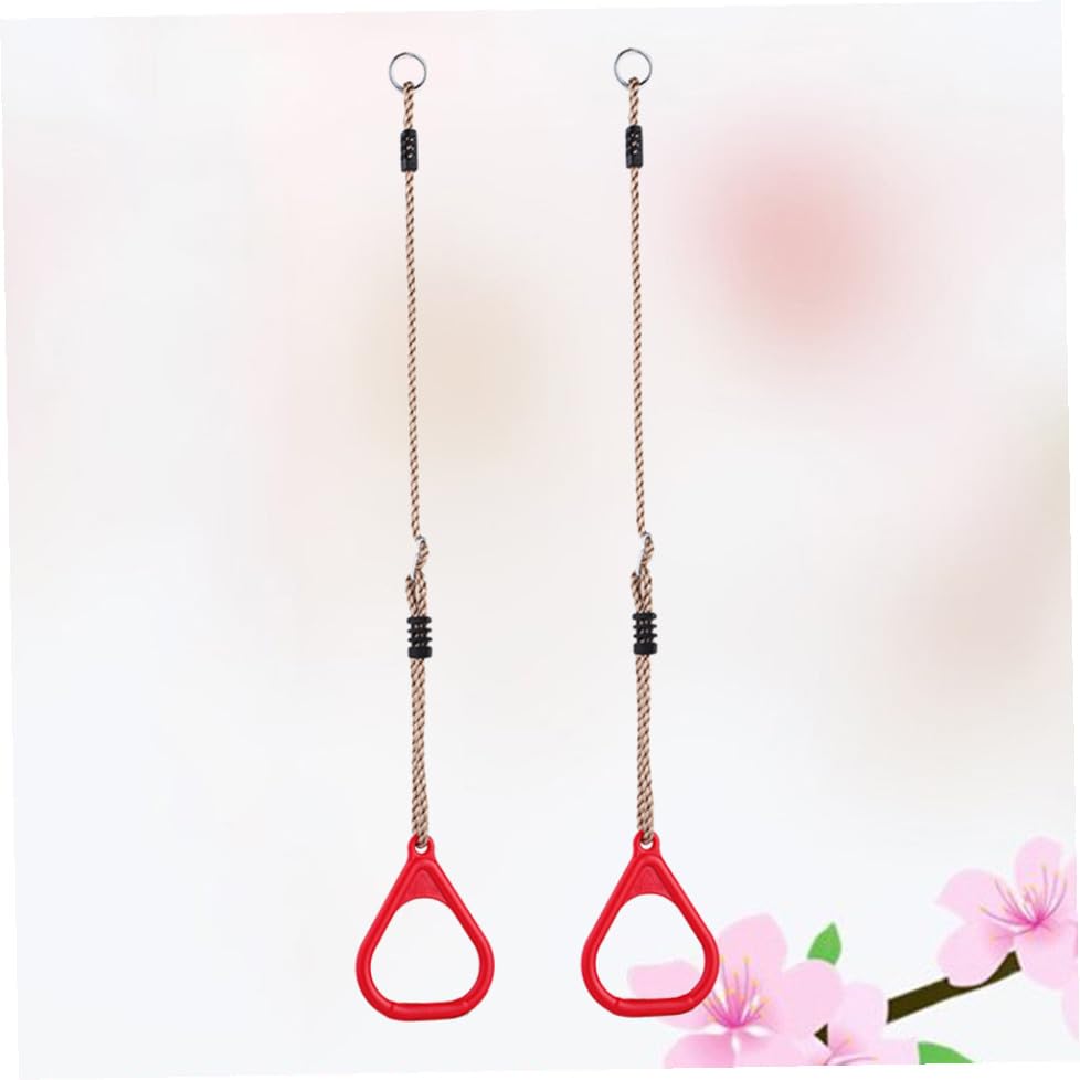 Plastic Gymnastic Rings for Children Full Body Strength Training Red