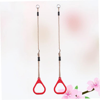 Plastic Gymnastic Rings for Children Full Body Strength Training Red