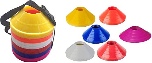 Mini Soccer Cones Small Disc Cone for Agility Drills Training Practice Football Soccer Athletics Field Markers with Shoulder Strap