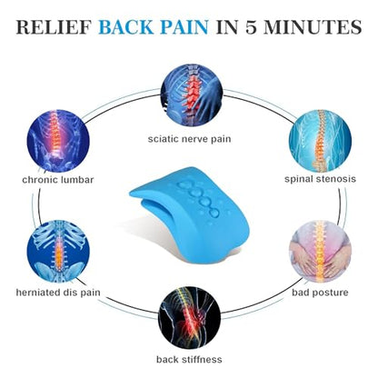 Z3 Back Stretcher for Back Pain Relief, Lower Back Stretcher Back Stretching Cushion, Lumbar Stretcher Device Helps with Spinal Stenosis Herniated Disc Sciatica Nerve, Blue (Blue)