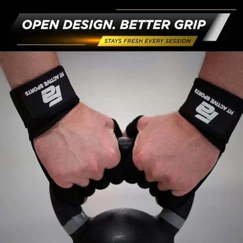 New Ventilated Weight Lifting Workout Gloves with Built-in Wrist Wraps for Men and Women - Great for Gym Fitness, Cross Training, Hand Support & Weightlifting. - size: Large