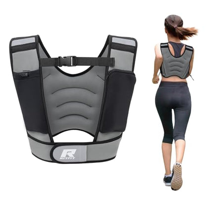 RitFit Weighted Vest, 4lb/8lb/10lb/12lb/15lb/20lb Weight Vest with Reflective Stripes, Weight Vest Adjustable for Women and Men Workout, Strength Training, Running, Fitness, Jogging, Walking - color: 10LB