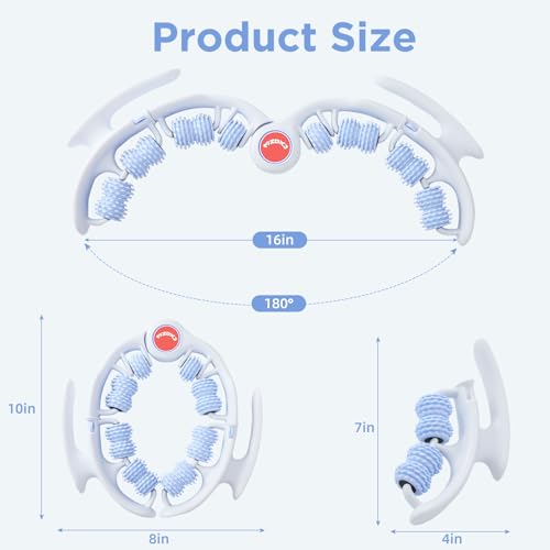 Cellulite Massage Tool, Anti-Cellulite Roller- Lymphatic Drainage Massager - Muscle Roller, Deep Fascia Massage, Dimpled Skin Removal, Legs/Thighs/Buttocks, Smooth Skin (14 Wheel - Blue) - color: 14 Wheel -White Blue