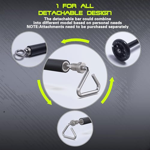 Resistance Band Bar, Length-Adjustable Detachable Heavy Duty Workout Bar for Resistance Band Training, Core Muscle Training, Home & Ourdoor Workout, Max Load 800 Lbs