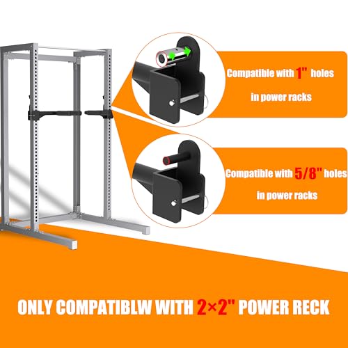 Muti-Grip Dip Bars Attachment for Power Cage with 5/8" or 1" Hole, Non-Slip Wide & Narrow Grip Dips Double Handles, 600 lbs Capacity, Squat Rack Attachment for Dips, Inverted Rows, Push-Ups
