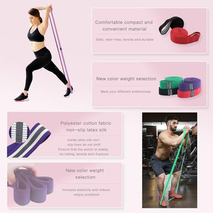 Resistance Bands for Working Out,4pcs Fabirc Resistance Band Set Full Body Elastic Bands for Exercise Bands Workout Bands Resistance