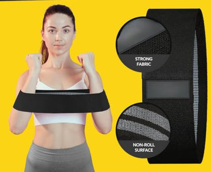 Resistance Bands for Legs & Glutes – Anti-Slip Fabric Hip Bands with Light, Medium & Heavy Resistance, Wide Durable Workout Loops for Squats, Hips, Strength Training & Home Fitness | Set of 3