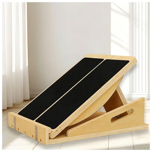 2 in 1 Wooden Balance Board and Slant Board for Adults,Calf Stretcher and Velour Health Slant Board,Portable Fitness Equipment for Balance Training,Calf Stretching,Home Gym and Rehabilitation