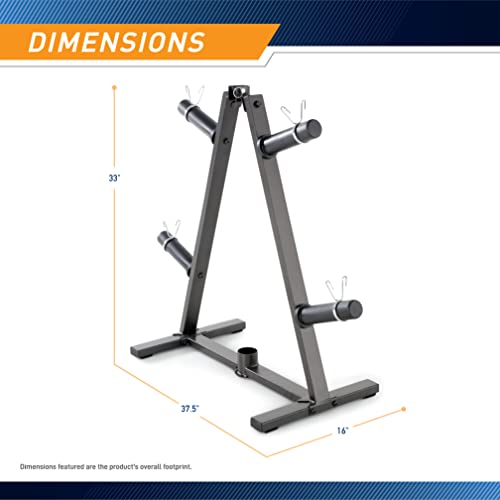 Marcy Olympic Weight Plate Tree for 2-Inch Plates Weight Storage Rack - color: A-Frame - Black