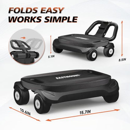 EAST MOUNT Ab Roller Wheel - Ab Roller with Elbow Support for Core Workout Belly Fat Automatic Rebound Abdominal Wheel for Women Men Home Gym Equipment