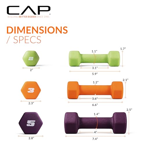 CAP Barbell Neoprene Dumbbell Weights Pairs & Sets | Color Series - style: 20 lb Set